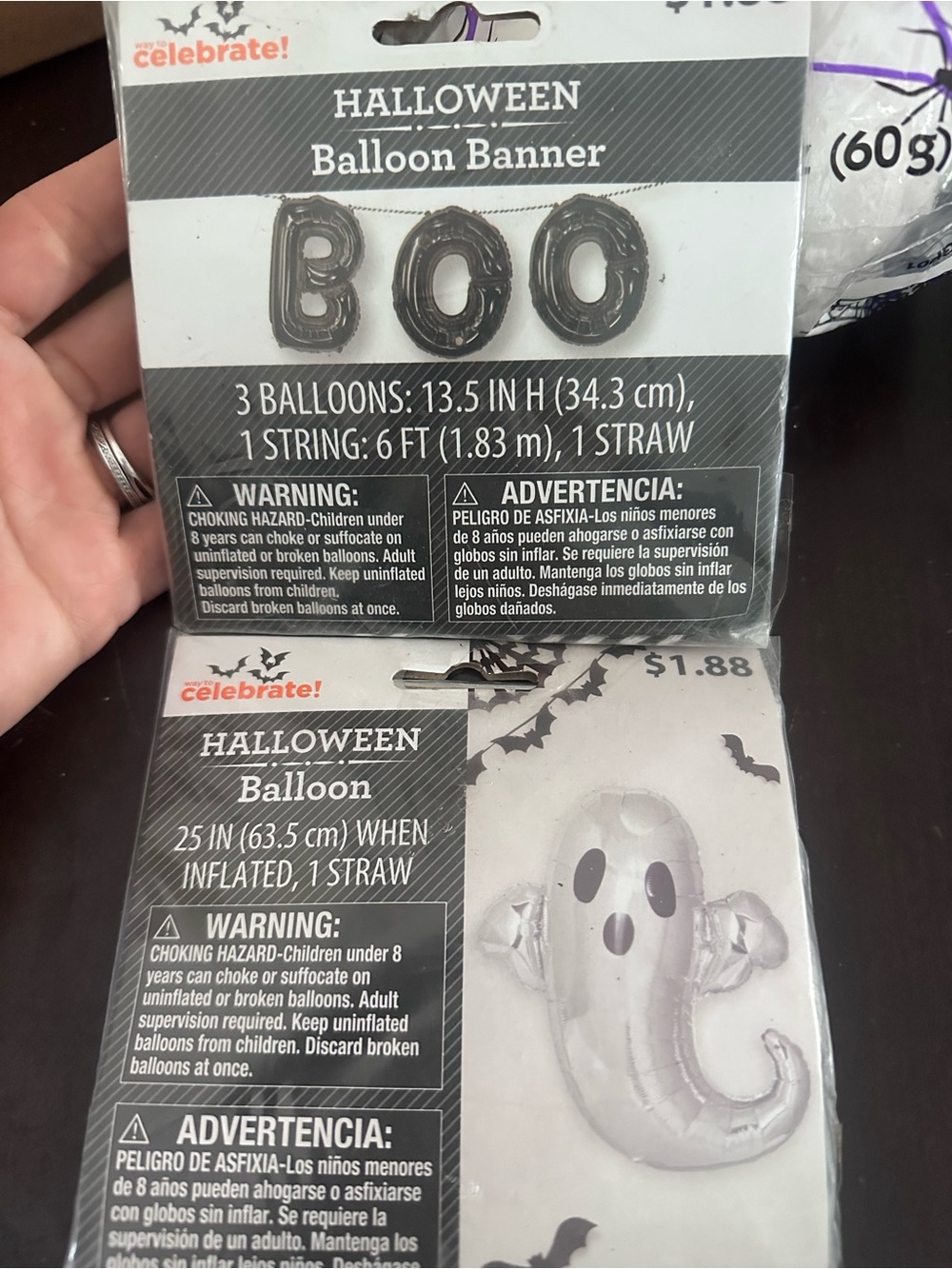 Halloween Assorted Orange and White Holiday Decor Pack 7 unopened items - Picture 4 of 7
